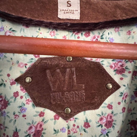 Wilson’s Genuine Leather Brown Leather Jacket/Blazer w/velvet trim-Small-EUC! - Picture 4 of 12